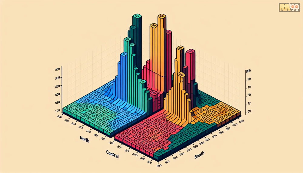 Biếu đồ phân bố xổ số ba miền Bắc Trung Nam trên nền tảng rr99
