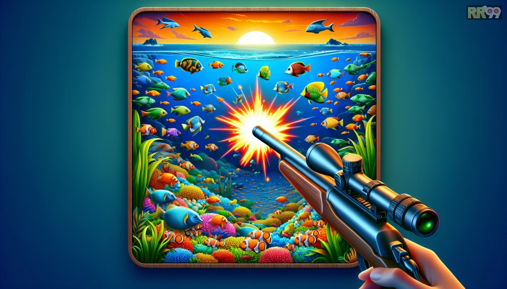 Hình ảnh gameplay Săn Cá Đại Dương RR99 với hiệu ứng bắn súng sống động