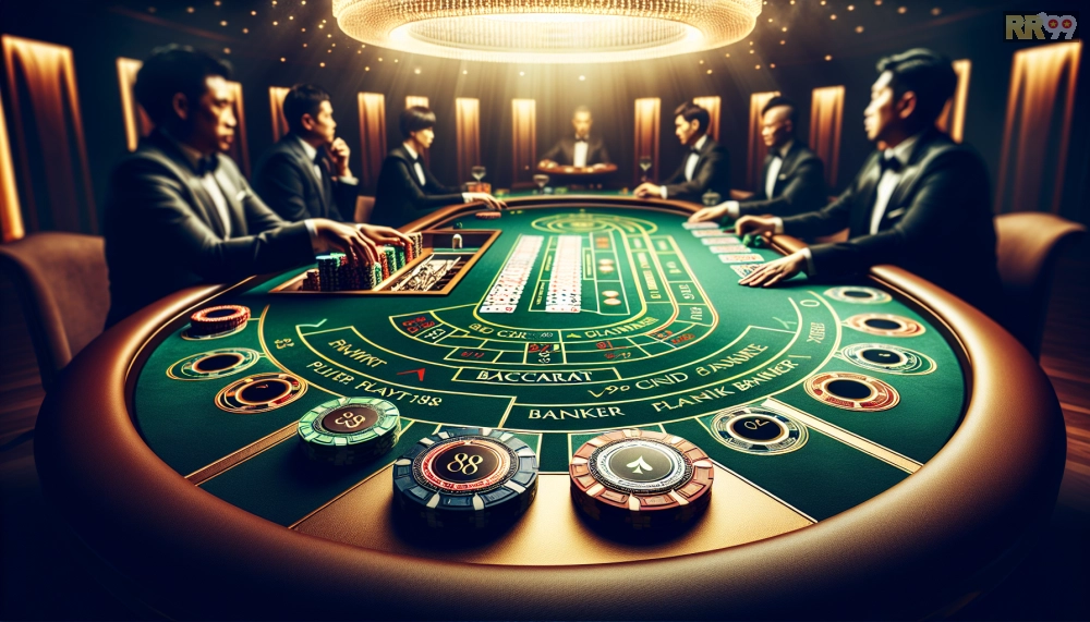 Hình ảnh bàn chơi Baccarat sống động trên rr99