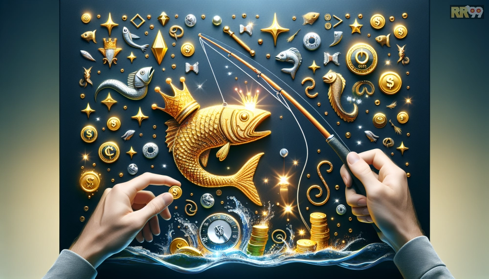 Ảnh minh họa Bắn Cá Thần Tài với các biểu tượng vàng bạc lấp lánh