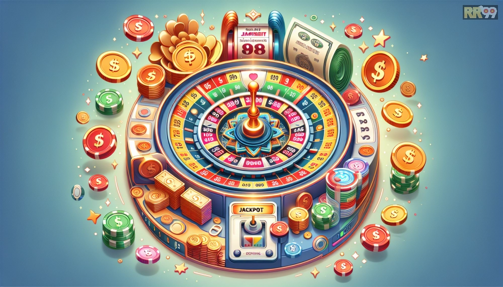 Mega Spin RR99 minh họa các vòng quay đa lớp và jackpot tích lũy