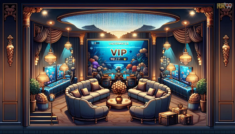 Giao diện phòng VIP sang trọng trong game bắn cá RR99