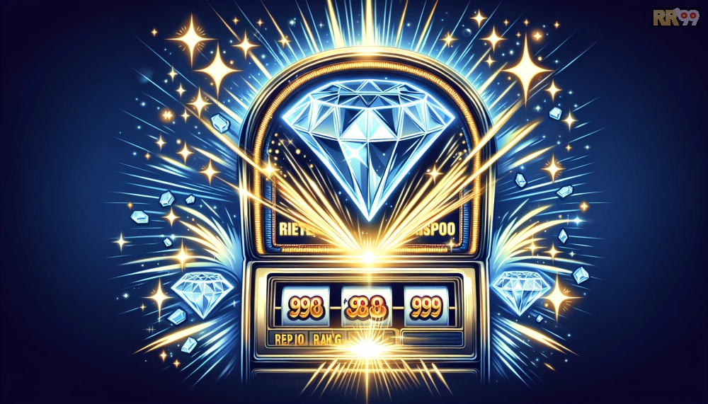 Hình ảnh minh họa trò chơi Siêu Hũ Kim Cương RR99 với jackpot lấp lánh