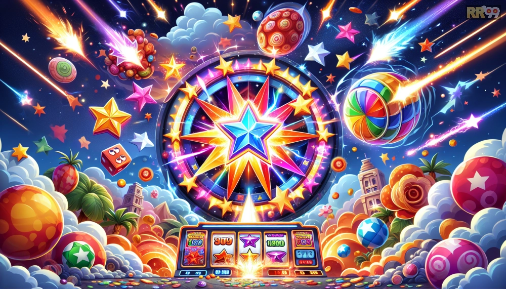 Starburst với hiệu ứng nổ sao rực rỡ trên nền tảng RR99