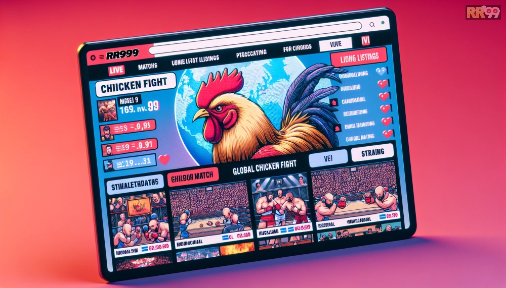 Giao diện trang web đá gà quốc tế rr99 với các trận đấu trực tiếp