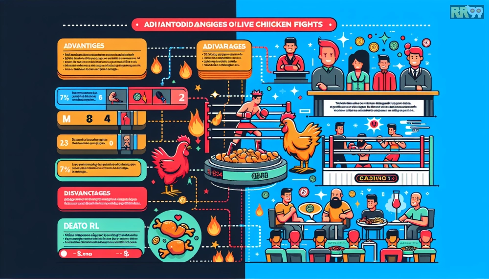 Infographic so sánh ưu nhược điểm xem đá gà trực tiếp trên casino rr99